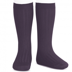 Condor Light Plum Colour Knee High Ribbed Socks For Boys And Girls