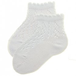 Condor Openwork White Short Ankle Socks For Baby Girls And Boys