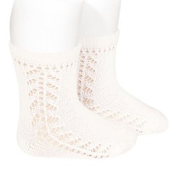 Condor Baby Openwork Ivory Short Socks High Quality Made in Spain