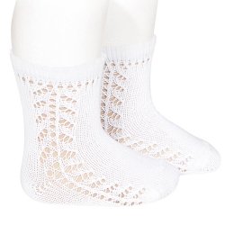 Condor High Quality Baby Openwork White Short Cotton Socks