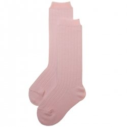 Baby Girls Knee High Ribbed Pink Socks Spanish Condor Socks