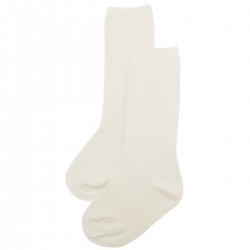 Knee High Ivory Ribbed Socks For Boys And Girls Spanish Socks By Condor