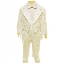 Baby Boys Tail Suit In Ivory