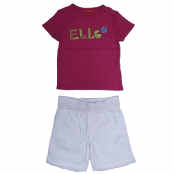 ELLE Baby Girls Red Top White Shorts Set