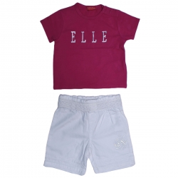 ELLE Baby Girls Red Top White Shorts Set