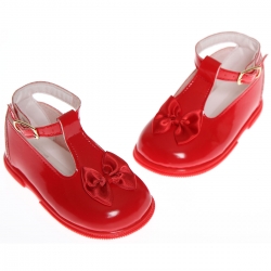 Baby girl red shoes red patent shoes with satin bow