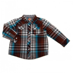 Ben Sherman Baby Boys Red Grey Gingham Shirt