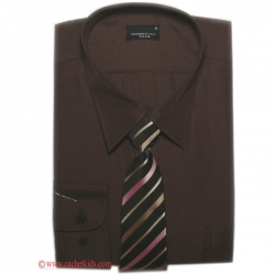 Boys brown shirt with tie