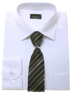 High Quality Boys White Shirt And Tie Set