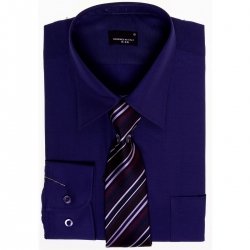 High Quality Boys Purple Shirt with Tie Set