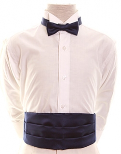 Boys Navy Cummerbund And Navy Bow Tie