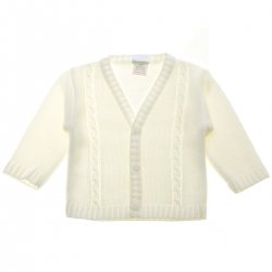 Baby Boys Ivory Cardigan Cable Twist Pattern