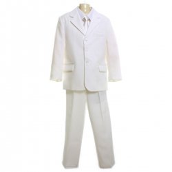5005 Boys suit set in white 3 piece