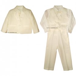 Baby boys and boys suit set in ivory 5 piece boys christening suits
