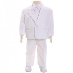 Baby Boys White Suit Set Christening Or Wedding Outfit
