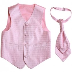 Boys classic pink waistcoat and cravat set
