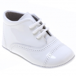 Classic Oxford White Pram Shoes For Baby Boys