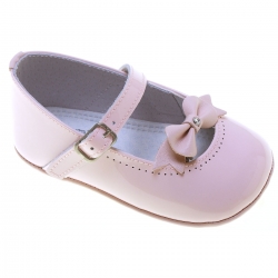 Baby Girls Pink Patent Shoes Bow Decoration