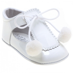 Leon Baby Pram Shoes With Pom-Pom
