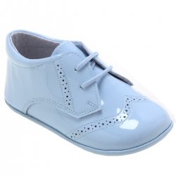Baby Boys Blue Patent Brogue Shoes