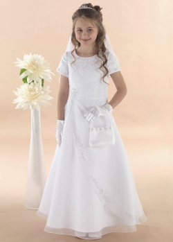 Organza Communion Dress With Lovely Beading Patterns