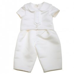 Linzi Jay Baby Boys Ivory Christening Romper Outfit