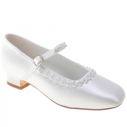Girls Communion White Shoes With Diamantes