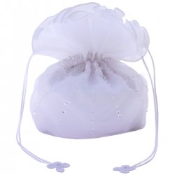 First Holy Communion Organza Dolly Bag With Rays Of Sequins