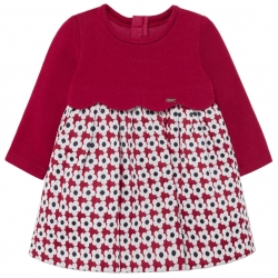 Mayoral Autumn Winter Baby And Toddler Girls Red Floral Dress