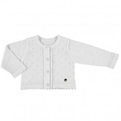 Mayoral Baby Girls White Soft Knit Cotton Cardigan
