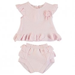 Mayoral Spring Summer Baby Girls Pretty Knitted Top And Shorts Set