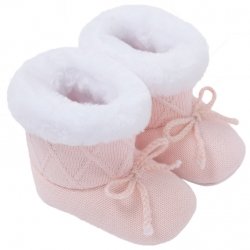 Mayoral Baby Girls Knitted Pink Fur Boots
