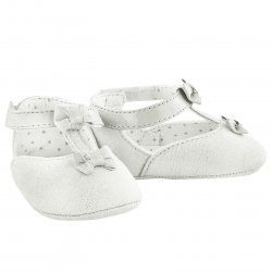Baby Girls White Faux Suede Mary Jane Shoes