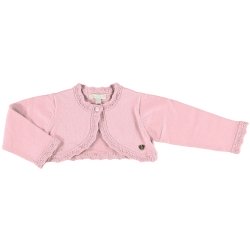 Mayoral Baby Girls Knitted Dusky Pink Cardigan Scallop Frills