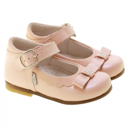 Made In Italy Girls Pink Leather Shoes