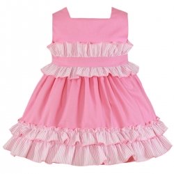 MIRANDA Baby Girls Pink Dress Pink Frills