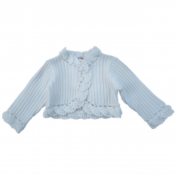 Mayoral Baby Girls Cardigan In Ivory Ribbed Pattern