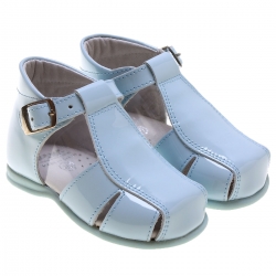 Baby Boys Baby Blue Patent Leather Sandals