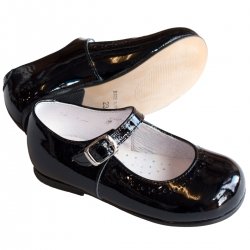 Made In Spain Girls Black Mary Jane Patent Shoes
