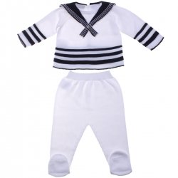 Baby Boys Two Piece Knitted Nautical Styled Outfit