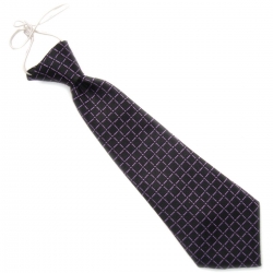 Baby boys tie in black with lilac squares
