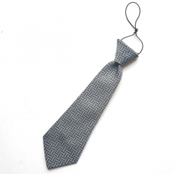 Baby Boys Tie In Grey With Black Grey Pattern