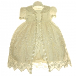 Ivory Christening Dress For Baby Girl