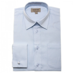 Boys Blue Shirt With Double Cuff And Cufflinks