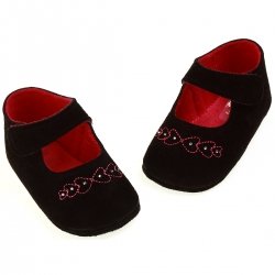 SALE Baby girl black velvet shoes from Cuquito shoes