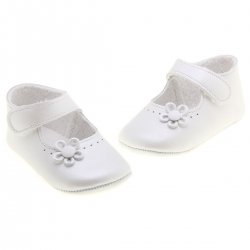 Soft Leather Baby Girls White Shoes