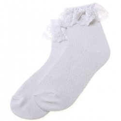 Abigail Lace Babies And Bigger Girls Off White Frilly Socks