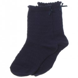 One Pair Navy Dress Socks Bow Decoration From PEX