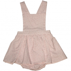 Spanish Popys Baby Girls Pink Braced Summer Dress  With Panty