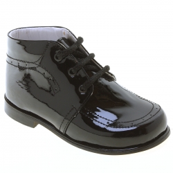 Boys Black Leather Patent Boots
